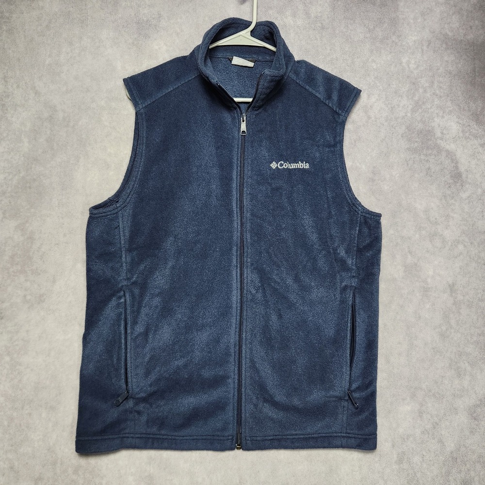 Columbia Mens Steens Mountain Fleece Vest Navy Blue Full‎ Zip WM6747 Size M